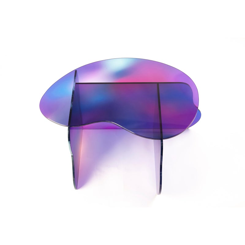 Aurora Dichroic Sculpted Glass Table Tables Studio Chacha 