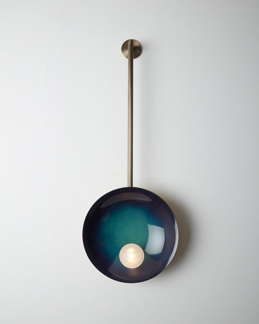 Oyster Wall Lamp Wall Lamps Carla Baz Midnight Blue Brushed Bronze 