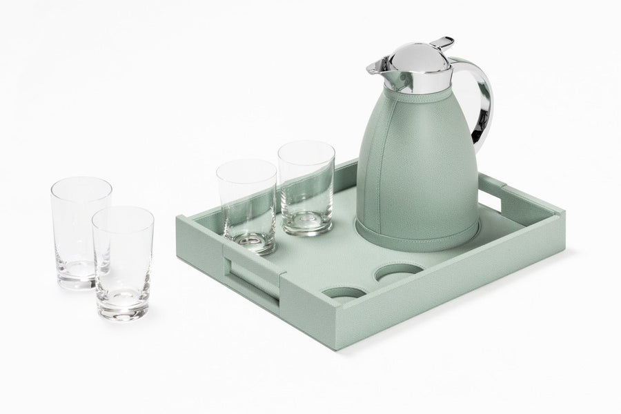 Beaubourg Nesting Tray, Chantilly Carafe and Set of 4 Glasses Tray Pigment 