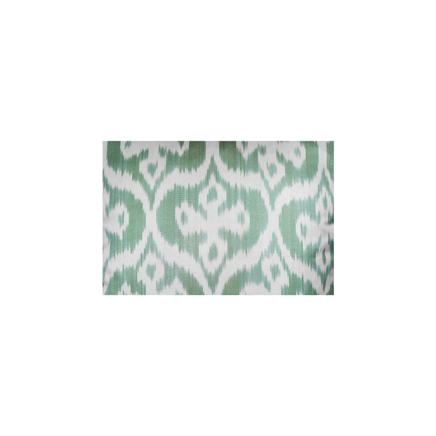 Kushaan Handwoven Silk Ikat Cushion Light Green