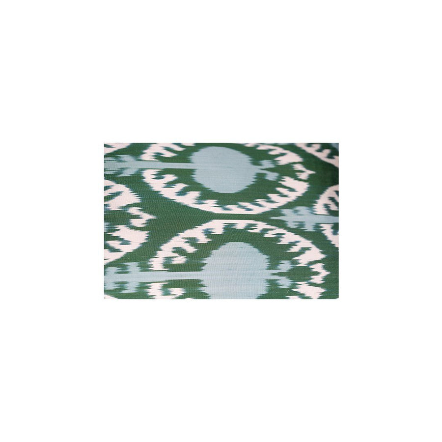Kushaan Handwoven Silk Ikat Cushion Emerald Green