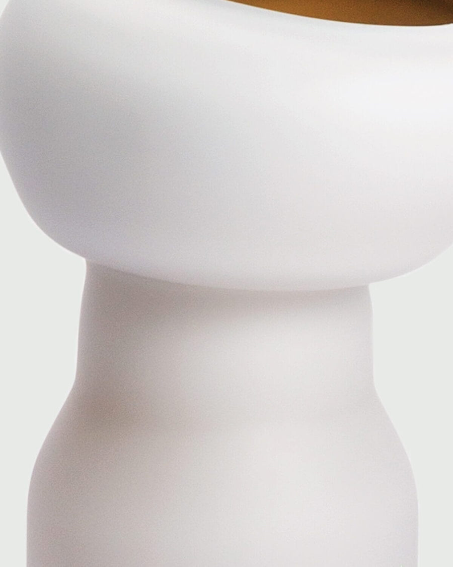 Medium White and Olive Matte Fungus Vase Vases David Valner 