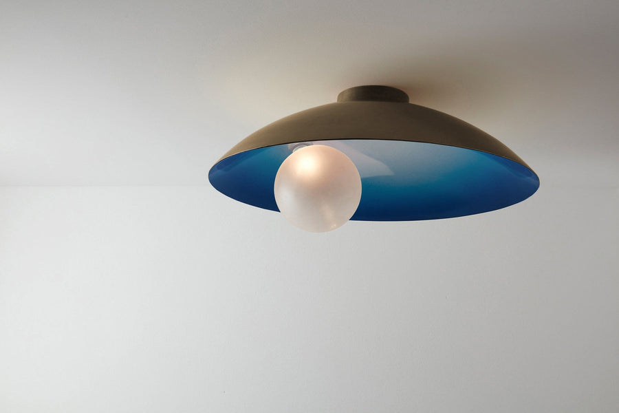 Oyster Ceiling Lamp Ceiling Lamps Carla Baz Electric Blue Brushed Bronze 
