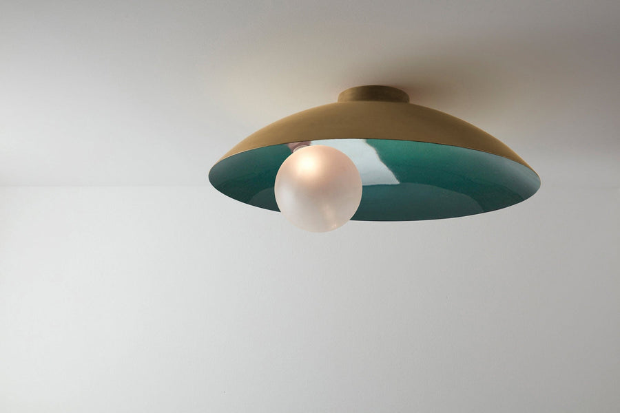 Oyster Ceiling Lamp Ceiling Lamps Carla Baz Emerald Green Brushed Brass 