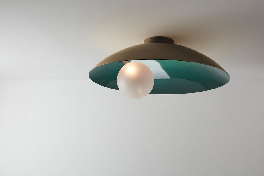 Oyster Ceiling Lamp Ceiling Lamps Carla Baz Emerald Green Brushed Bronze 