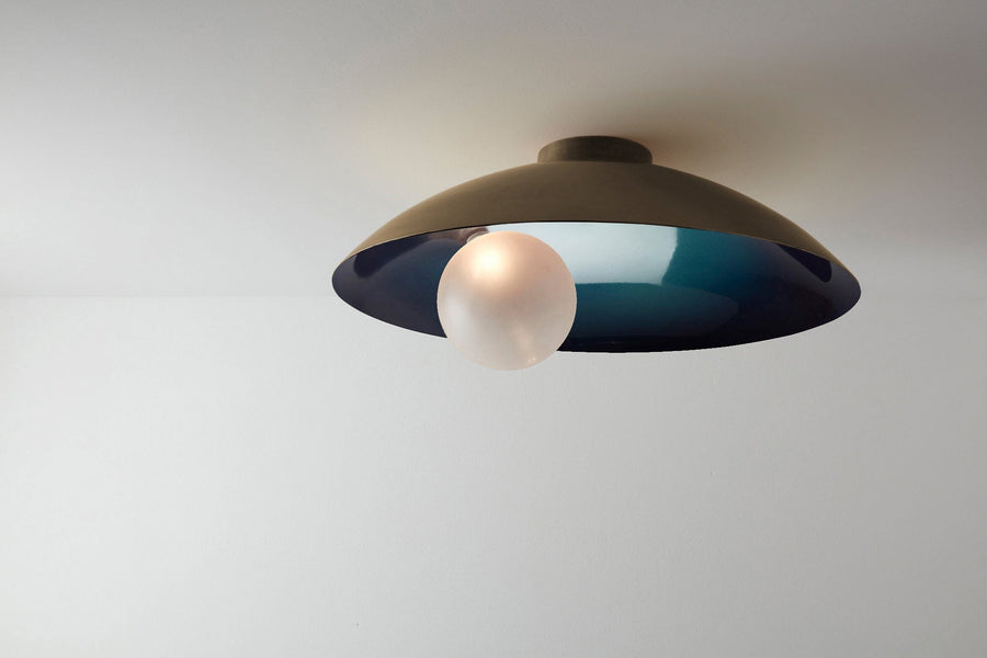 Oyster Ceiling Lamp Ceiling Lamps Carla Baz Midnight Blue Brushed Bronze 