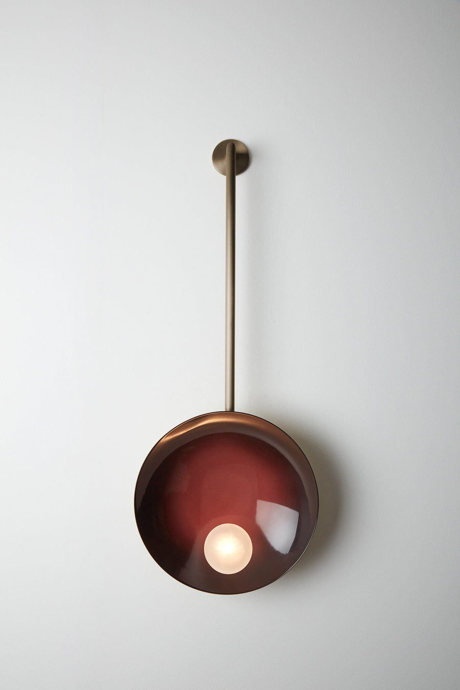 Oyster Wall Lamp Wall Lamps Carla Baz Burgundy Brushed Bronze 
