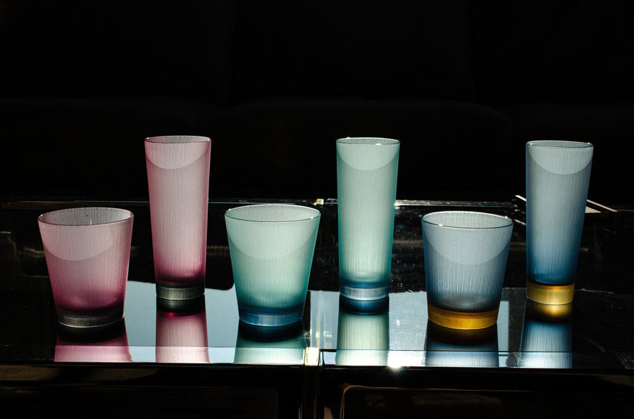 Silence Glass Tumbler Navy Blue and Amber – Tall Glasses Takeyoshi Mitsui 